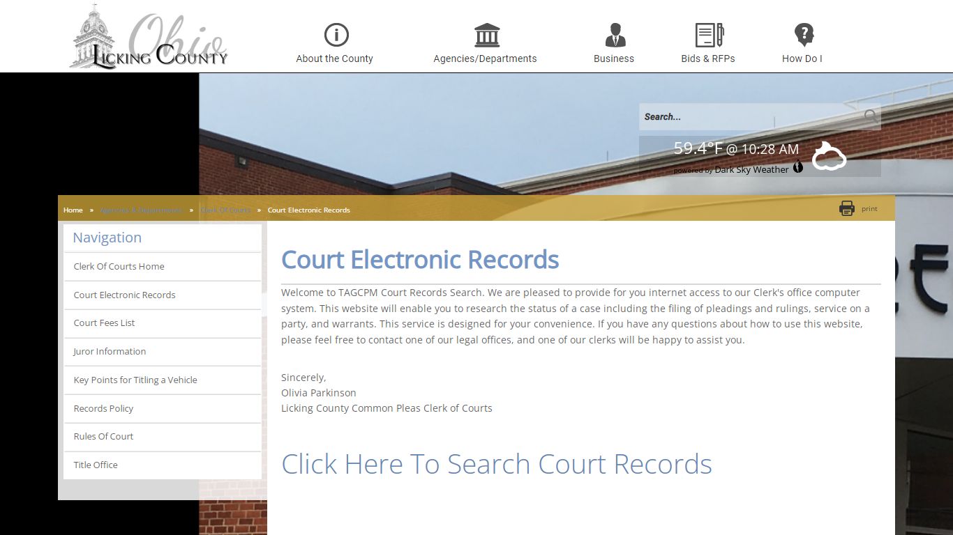 Licking County - Court Electronic Records